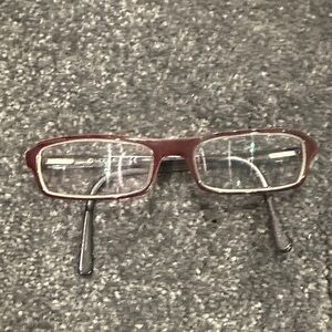 Vogue Brown and lime green Rectangular Glasses Brownish Red